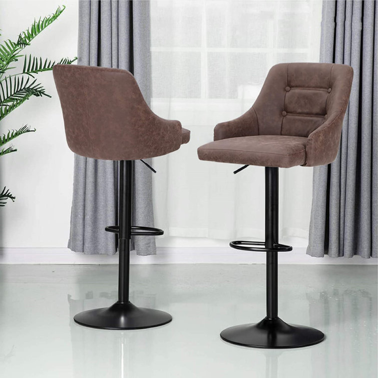 MAISON ARTS Swivel Bar Stool Adjustable Airlift Counter Height Bar Stool Kitchen Dining Cafe